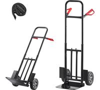 SucceBuy Diable avec capacité de charge de 272 kg, diable de transport 480x460x1200mm, chariot portable avec sangle d'arrimage, chariot de transport, diable d'empilage, chariot de transport pour la ma