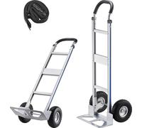 SucceBuy Diable, capacitŽ de charge de 227 kg, chariot robuste avec poignŽe, diable en alliage d'aluminium avec sangle d'arrimage, idŽal pour les dŽplacements ? la maison, au bureau ou ? l'entrep?t, 4