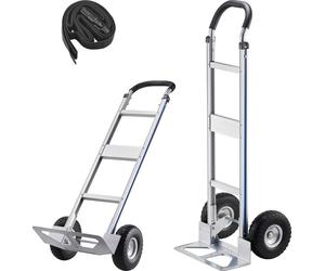SucceBuy Diable, capacitŽ de charge de 227 kg, chariot robuste avec poignŽe, diable en alliage d'aluminium avec sangle d'arrimage, idŽal pour les dŽplacements ? la maison, au bureau ou ? l'entrep?t, 4