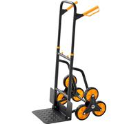 SucceBuy Diable pliable pour escaliers avec une capacité de charge de 200 kg, monte-escalier avec poignée télescopique, équipé de 6 roues et de 2 sangles de serrage, diable polyvalent pour les tâches
