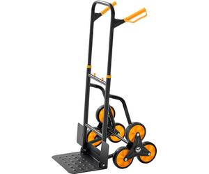 SucceBuy Diable pliable pour escaliers avec une capacité de charge de 200 kg, monte-escalier avec poignée télescopique, équipé de 6 roues et de 2 sangles de serrage, diable polyvalent pour les tâches 