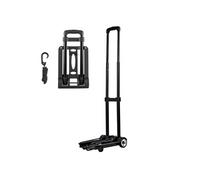 SucceBuy Diable Pliant 2 Roues Capacité 49,9kg Avec 1 Corde Elastique Pour Bureau Noir