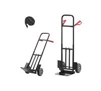 SucceBuy Diable Pliant 48x46x120cm Capacité 272,1kg Noir Acier Allié Pour Manutention