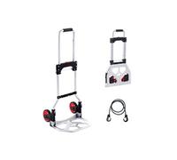 SucceBuy Diable Pliant Aluminium Capacité 80kg Pliable Transport Roues Caoutchouc Poignée