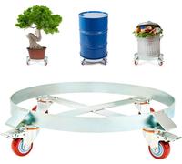 SucceBuy Diable pour fûts de 55 gallons, capacité de charge de 1000 lbs, diable pour fûts, antibasculement, 4 roues pivotantes, manutention de fûts en entrepôt