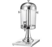 SucceBuy Distributeur de boissons (1 x 8 L) pour les fêtes, distributeur de jus en acier inoxydable et polycarbonate avec robinet anti-gouttes et socle stable - idéal pour les restaurants, les fêtes, 