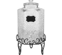 SucceBuy Distributeur de boissons 1x10L en verre avec support en métal pour les fêtes et les bars