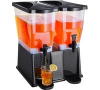 SucceBuy Distributeur de boissons, 2 x 3 gallons, plastique, support & couvercle de robinet, pour les fêtes, jus, thé, eau, restaurants, hôtels