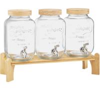 SucceBuy Distributeur de boissons 3x3,8L avec robinet pour jus de fruits, idéal pour les fêtes et les bars