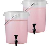 SucceBuy Distributeur de boissons, 5 gallons, pack de 2, plastique, robinet & couvercle, pour les f?tes, jus, th ?, eau, restaurants, h?tels