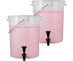 SucceBuy Distributeur de boissons, 5 gallons, pack de 2, plastique, robinet & couvercle, pour les f?tes, jus, th ?, eau, restaurants, h?tels