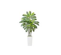 SucceBuy Dracaena Artificiel Plante Artificielle Tropicale en Pot Blanc 1,5m