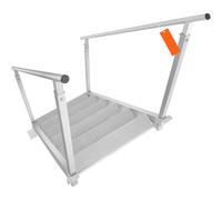 SucceBuy Échelle de quai, hauteur réglable 43"-51", capacité de charge 500 lbs, échelle de bateau en aluminium à 6 marches avec doubles mains courantes et tapis en caoutchouc antidérapant, idéale pour
