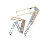 SucceBuy Echelle Télescopique Pliable de Grenier en Aluminium 57×160cm Capacité 158,8KG
