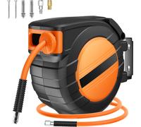 SucceBuy Enrouleur de tuyau d'air rétractable, 3/8 pouce x 50 pieds, 300 PSI, enroulement automatique, montable
