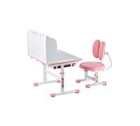 SucceBuy Ensemble Chaise et Bureau d'Etude Avec Etagère et Tiroir pour Enfants Rose