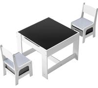SucceBuy Ensemble de tables pour enfants avec 2 chaises & boîte de rangement, idéal pour peindre, lire, écrire et jouer, ensemble de sièges pour enfants pour chambre d'enfant, garderie ou projets de b