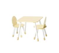 SucceBuy Ensemble Table et Chaises D'Art Pour Enfants 50x50x43,7cm avec 2 Chaises