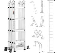 SucceBuy Escabeau pliant 7 en 1 4 marches 15,5 pieds de hauteur
