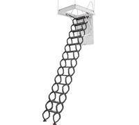 SucceBuy Escalier de grenier en acier, escalier en ciseaux, réglable en hauteur 3,2-3,35 m