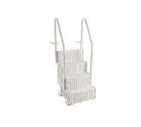 SucceBuy Escalier de Piscine en Plastique 87,4x80,8x198,5cm Avec 4 Marches Antidérapantes