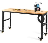 SucceBuy établi 122x51cm réglable en hauteur, établi pratique avec roulettes & prise électrique