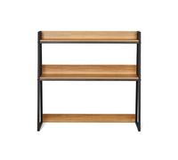 SucceBuy Etagère à Poser Sur Bureau 2 Niveau Bois Bibliothèque Bureau Dortoir 95x32x90cm