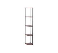 SucceBuy Etagère d'angle 5 niveaux LED Métal et bois MDF Noir et marron H162,5cm
