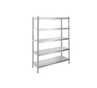 SucceBuy Étagère 48x18,5 pouces, 5 niveaux d'étagères de stockage réglables, acier inoxydable, pour la cuisine et le garage, avec pieds réglables