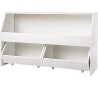 SucceBuy Étagère en bois pour enfants avec espace de rangement, bibliothèque avec 2 tiroirs amovibles, armoire de rangement pour jouets, convient pour la chambre à coucher, la chambre d'enfant et le s