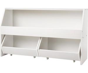 SucceBuy Étagère en bois pour enfants avec espace de rangement, bibliothèque avec 2 tiroirs amovibles, armoire de rangement pour jouets, convient pour la chambre à coucher, la chambre d'enfant et le s