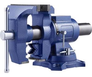 SucceBuy Etau haute performance, largeur de mors 6-1/2", ouverture de mors max. 5", fonte ductile polyvalente avec enclume, tête de base pivotante à 360°, déport 3", force de serrage 5620 lbs