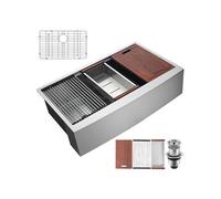 SucceBuy Evier Cuisine en Acier Inoxydable 304 Avec Egouttoir Filtre 84x56x23cm