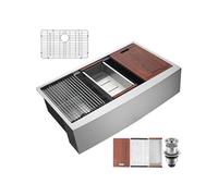 SucceBuy Evier Cuisine en Acier Inoxydable 304 Avec Planche à Découper 76x56x23cm