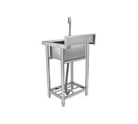 SucceBuy Evier Cuisine Utilitaire Commercial 55x50x95cm en Acier Inoxydable Avec Robinet