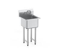 SucceBuy Evier de Préparation Utilitaire 38x38cm en Acier Inoxydable Capacité 104kg