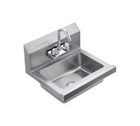 SucceBuy Evier en Acier Inoxydable Sans Fuite Avec Robinet et Dosseret 43,2x38,1x33cm