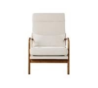 SucceBuy Fauteuil d'Appoint Avec Tissu en Lin et Coussin de Siège 13,5cm Pour Chambre