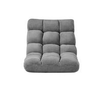 SucceBuy Fauteuil de Sol Pliable Mousse haute densité Gris 14 positions Capacité 102 kg