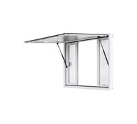 SucceBuy Fenêtre de Concession 122x91,5cm Avec 4 Fenêtres Coulissantes Porte à Auvent