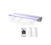 SucceBuy Fontaine de Piscine 89x20,6x8,1cm Lumière de 17 Couleurs Commutables