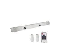 SucceBuy Fontaine de Piscine 90x11,5x8cm Acier Inox Avec Bande LED Colorée Pour Etang