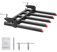 SucceBuy Fourches à saletés pinçables de pour godet de 48 pouces, capacité de 2600 lbs, fourches à palettes robustes pour chargeuses, chargeuses compactes, tracteurs, idéales pour nettoyer les branche