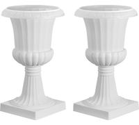 SucceBuy Fusil à fleurs en plastique, 25x42 cm, set de 2, coupe à plantes. Pot à plantes, jardinière, pots de fleurs blancs, idéal pour véranda, mariage, fête, maison, scène, balcon et décoration de t