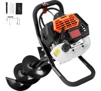SucceBuy Gas Post Hole Digger 52CC 1450W avec mèche de 8"-1 tige d'extension, orange+noir