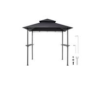 SucceBuy Pavillon de barbecue, 2430x1500x500 mm, abri pour barbecue extérieur, Gazebo BBQ à 2 niveaux avec double toit, pavillon de jardin pour 2-4 personnes, parfait pour terrasse, arrière-cour et ja
