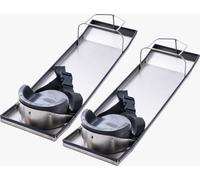 SucceBuy Genouillères pour béton, 28 x 8 pouces grands patins en acier inoxydable, 2 paires avec genouillères et courroies pour les travaux de ciment et de béton