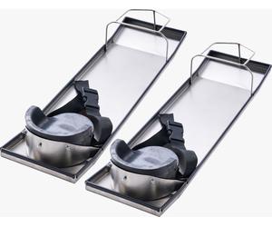 SucceBuy Genouillères pour béton, 28 x 8 pouces grands patins en acier inoxydable, 2 paires avec genouillères et courroies pour les travaux de ciment et de béton