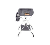 SucceBuy Gris Foncé Table à Langer Pliable Bébé Avec Panier Latéral et Roulettes