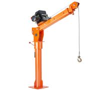 SucceBuy Grue de camion de levage électrique de 2200 lb 360 ° Grue à flèche pivotante et pliante avec treuil électrique de 6000 lb pour le levage des marchandises 1100 livres